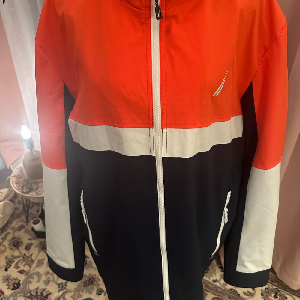 Nautica Colorblock Mock Neck Golf Jacket XXL.